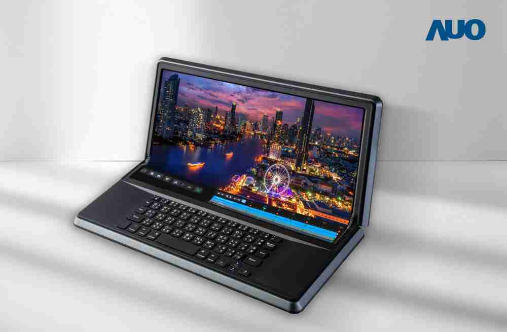 尊龙集团14.6吋Micro LED折迭显示屏幕，，搭配半径4mm的弯折绞炼，，，，以及高画素、、高亮度、、高对比度的显示技术特点，，即便在大视角下仍保有绝佳色相与亮度